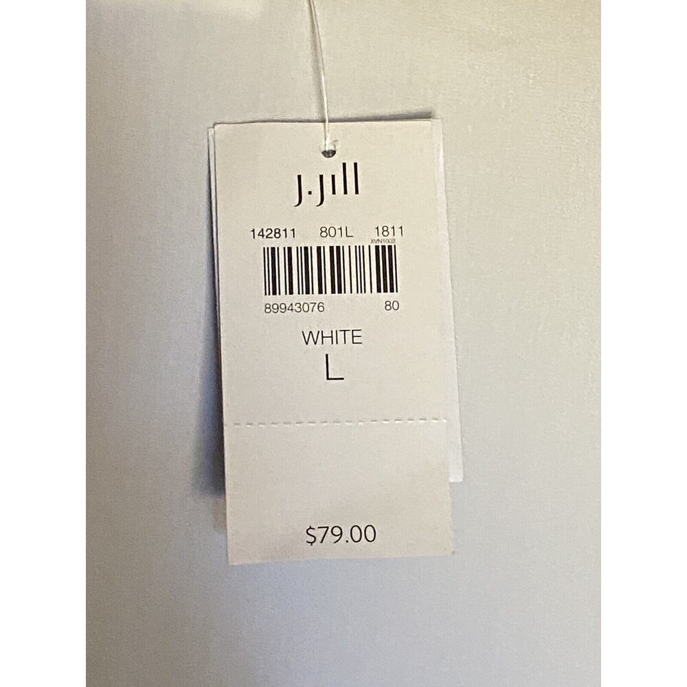J Jill White Shirt Collection Womens L Stretch Tunic Blouse NWT $79 - Picture 10 of 10